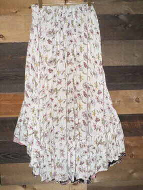 Women’s Hi Lo Asymmetrical Floral Boho Lined Skirt Xhilaration Peasant Free Midi